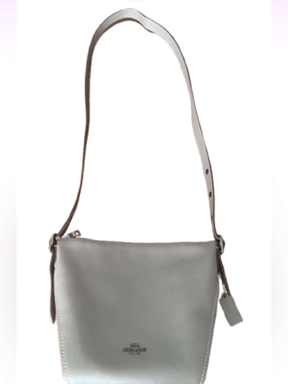 COACH Grey Pebbled Leather Crossbody Bag 21877 Gunmetal Hardware
